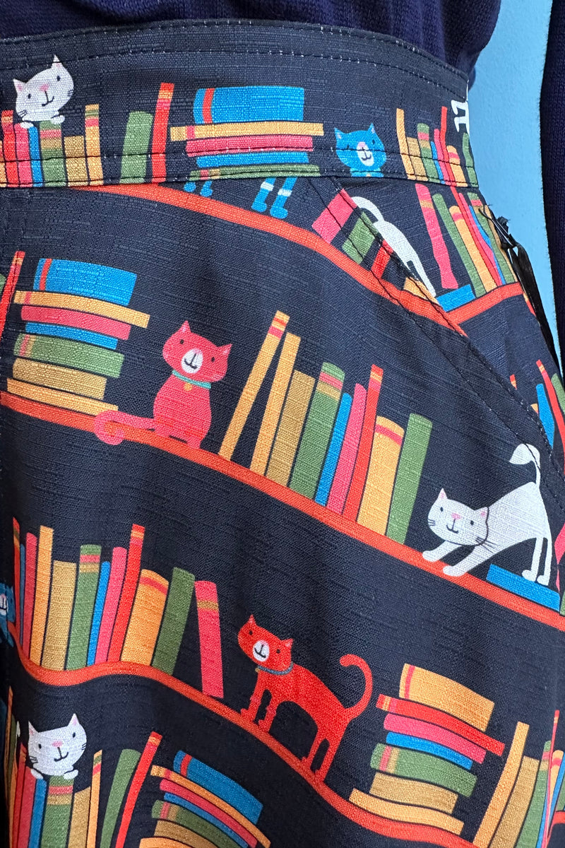Cats on a Bookshelf Skirt