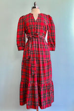 Red Plaid Shirtwaist Yanis Dress