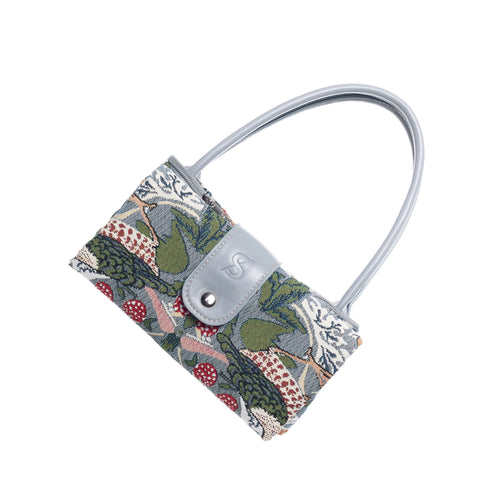 William Morris Strawberry Thief Grey Folding Tapestry Tote Bag