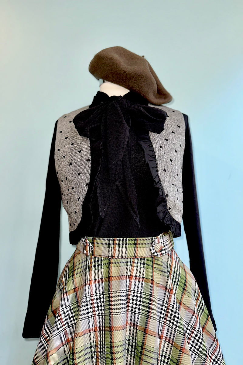 Black Long Sleeve Tie Neck Jersey Top by Compania Fantastica