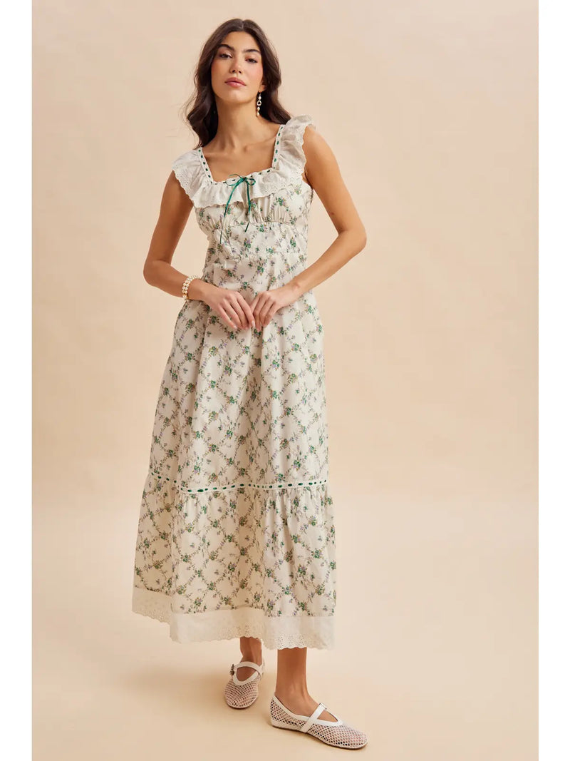 floral eyelet maxi dress The Andras Eyelet Floral Maxi Dress in Summer Garden Medium