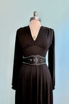 Solid Black Raquel Maxi Dress with Bishop Sleeves by Wax Poetic