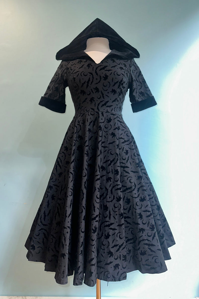 Black Tara Halloween Night Hooded Dress by Banned