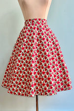 Red Floral Full Skirt by Tulip B.