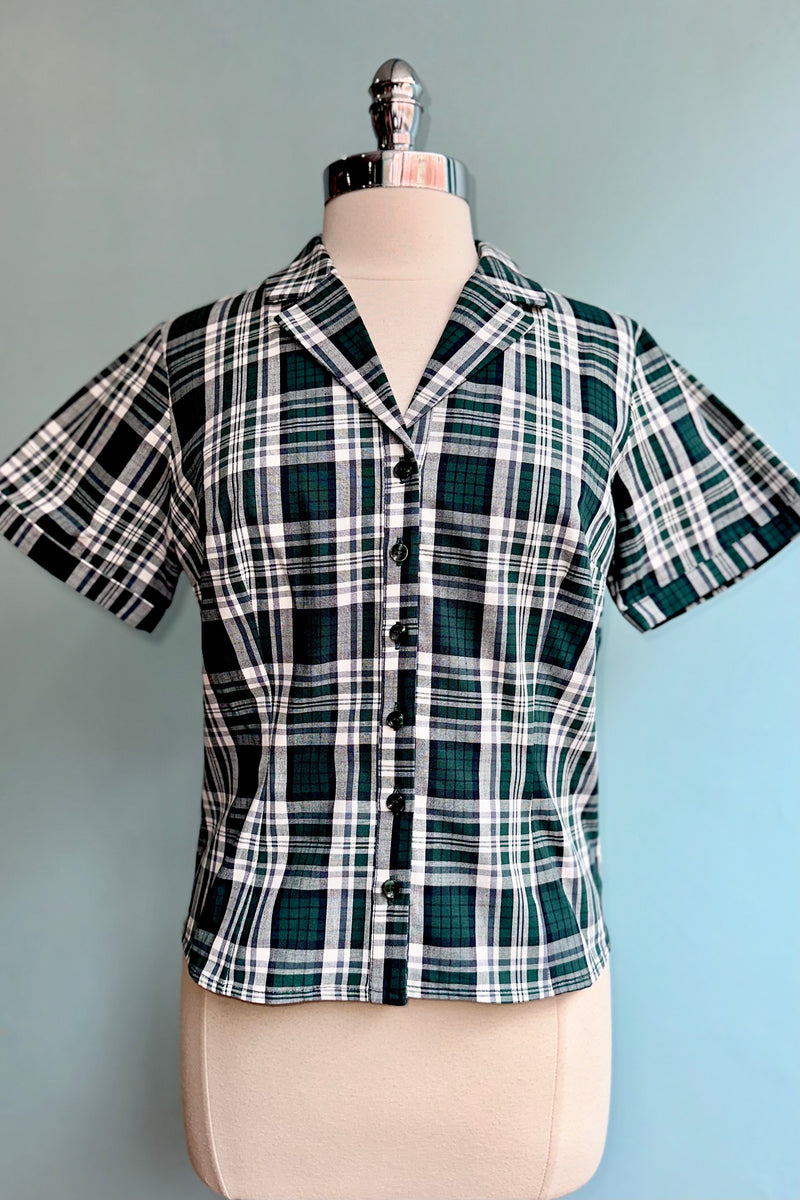 Emerald Check Caterina Top by Collectif