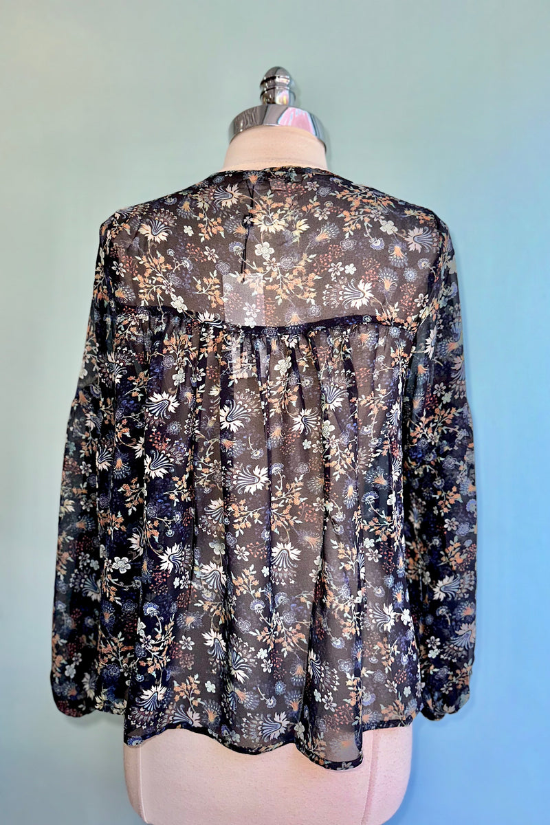 Printed Voile Long Sleeve Blouse by Molly Bracken