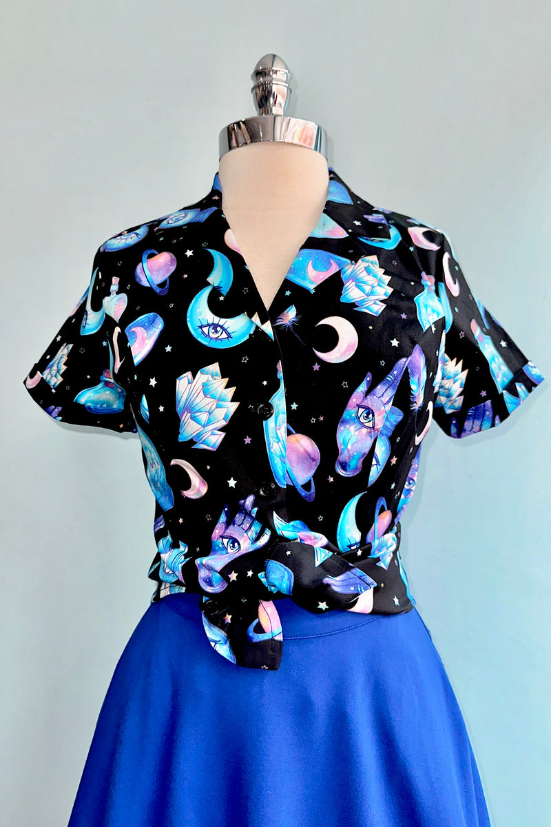 Cobalt Blue Jersey Charlotte Skirt by Retrolicious