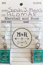 A Court of Mist and Fury Drop Book Locket Earrings by Marshall and Rose