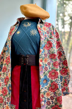 Tapestry Floral Button Front Jacket