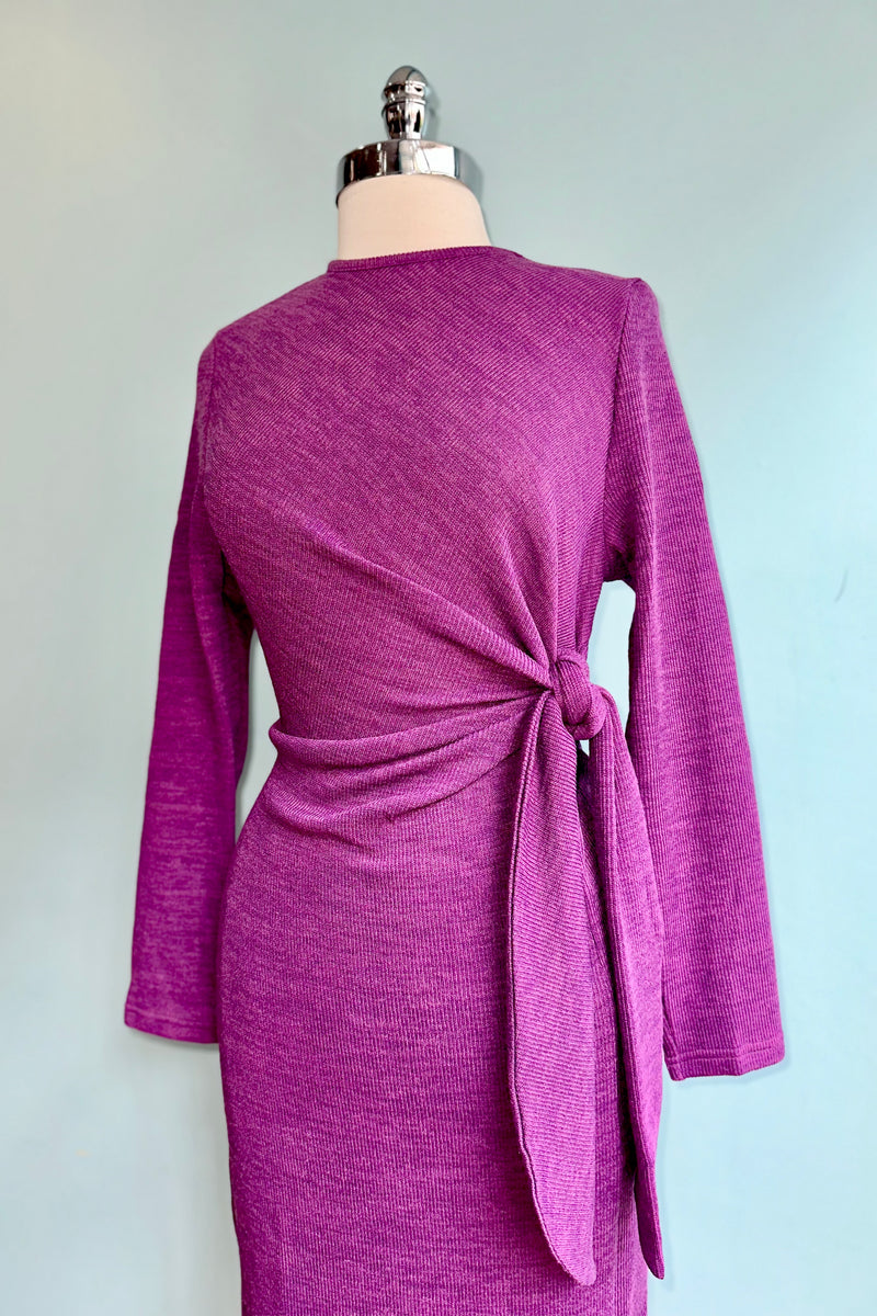 Magenta Tie Side Knit Dress by Compania Fantastica
