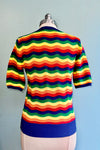 Rainbow Waves Short Sleeve Sweater by Banned