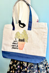 I Just Need Cats and Plants Canvas Zipper Tote Bag