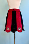 Burgundy and Black Spooky Cat Corduroy Mini Skirt