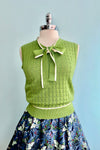 Green Anchor Pointelle Knit Sleeveless Tina Sweater by Banned