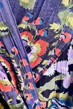 Wrap Top in Black and Lavender with Bell Sleeves by Angie