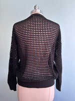 Black Cat Open Weave Pullover Sweater