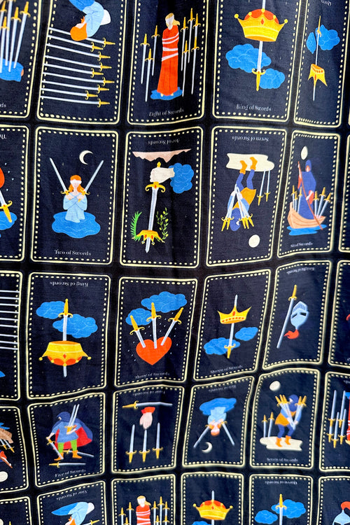 Tarot Card Shirred Bust Swing Dress