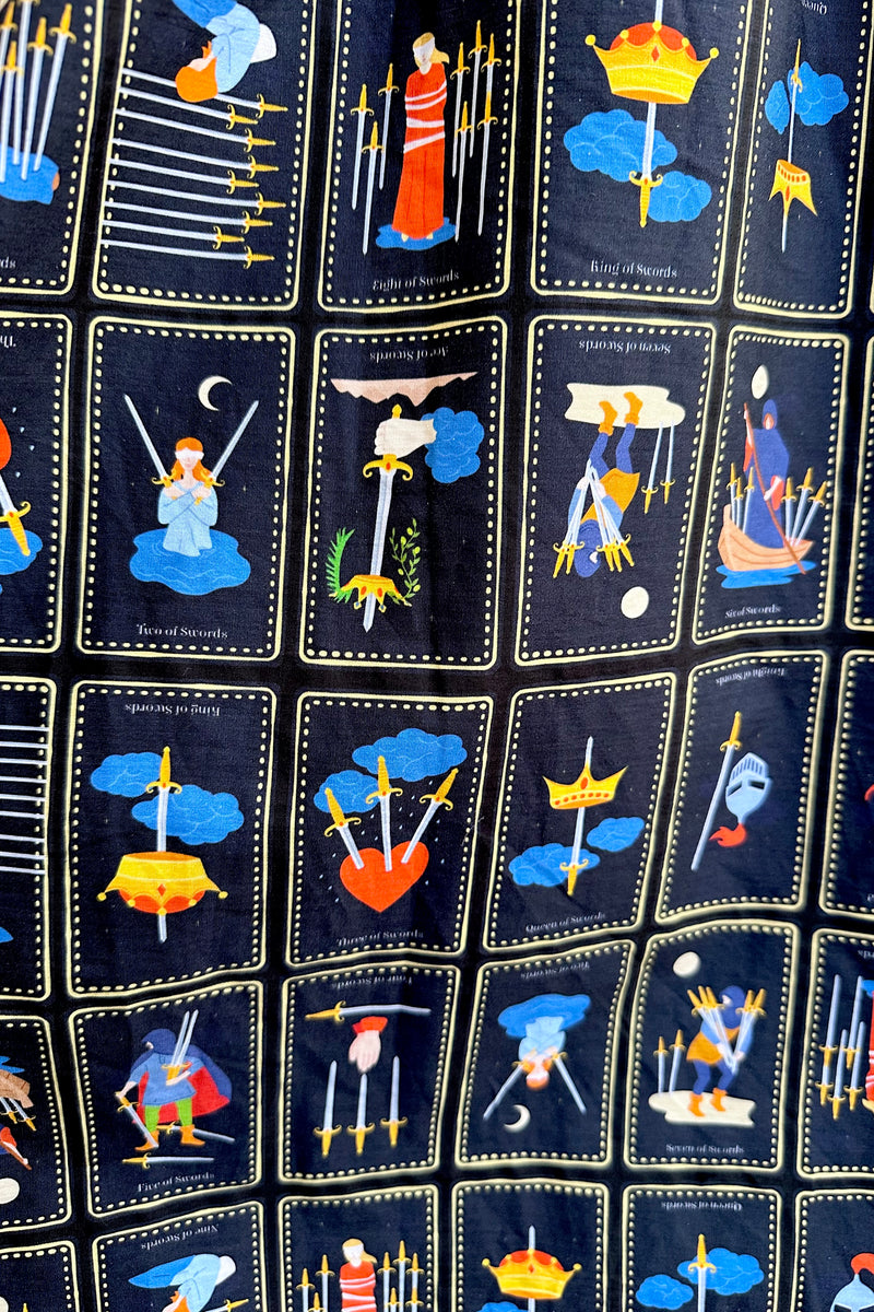 Tarot Card Shirred Bust Swing Dress