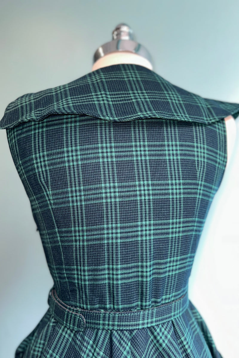 Green and Navy Plaid Dress by Voodoo Vixen