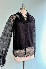 Black Lace Tunic Top by Molly Bracken