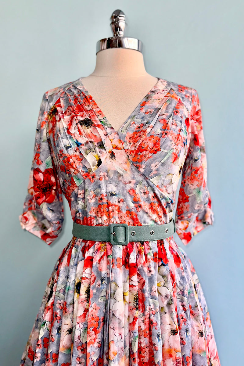 Bronge-Rose Floral Dress by Miss Candyfloss