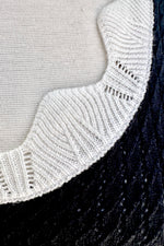 Black and White Scalloped Pointelle Knit Tank Top