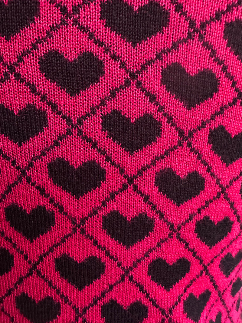 Heart Pullover Sweater in Raspberry Red by Voodoo Vixen