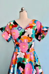 Bright Floral Ruffle Sleeve Midi Dress by Lili Sidonio