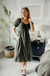 Olive Green Bronte Midi Dress