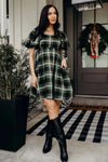 Green Flannel Plaid Tatum Mini Dress