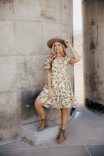 Maple Leaf Print Knee Length Dress