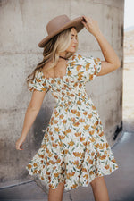 Maple Leaf Print Knee Length Dress