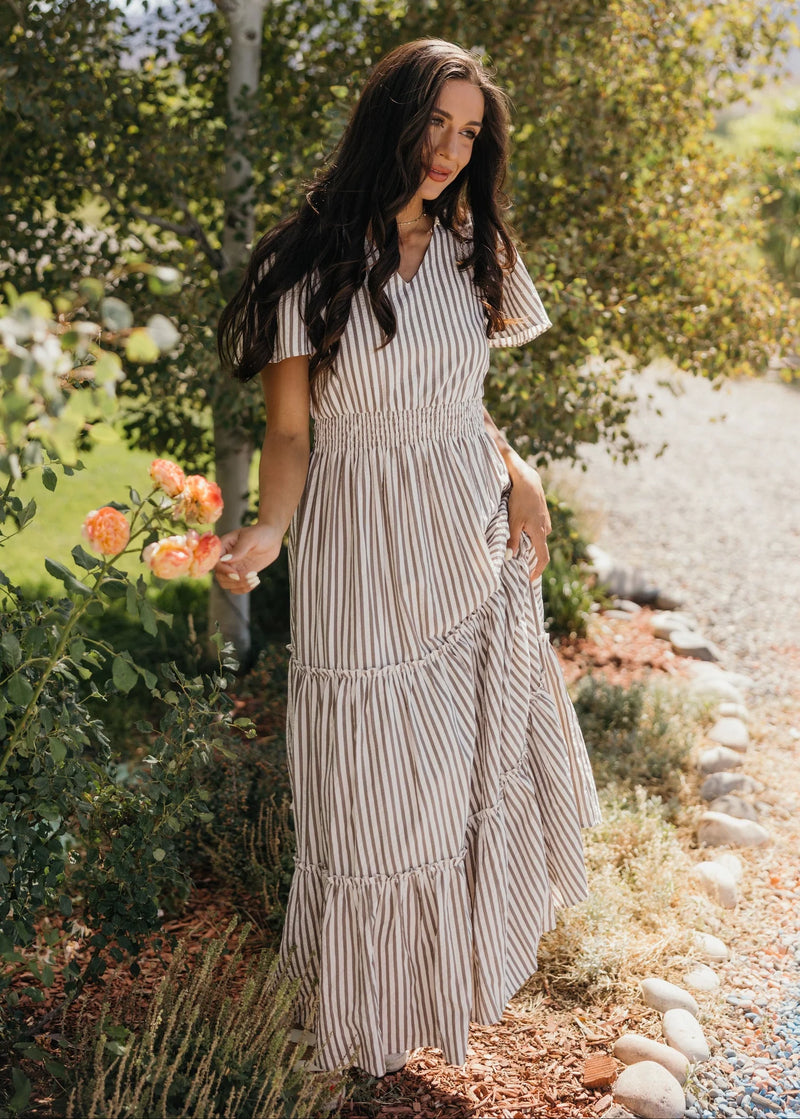 eden maxi dress Cafe Stripe Small Color:light ivory 8=handle1=Compact Double Closet=frances-woven-rattan-small-wardrobe-natural this style is also Strapless Pleated Chiffon Maxi