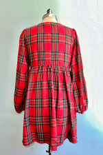 Red Plaid Flannel Mini Dress