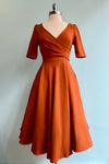 Burnt Orange Surplice Dress by Voodoo Vixen