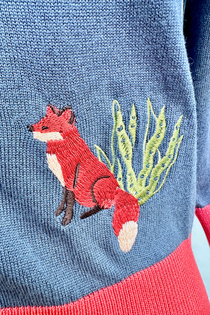Fabled Fox Embroidered Skye Cardigan by Miss Lulo