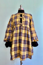 Mustard Plaid Flannel Mini Dress