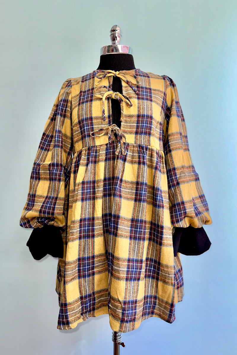 Final Sale Mustard Plaid Flannel Mini Dress Modern Millie Final Sale Mustard Plaid Flannel Mini Dress Modern Millie