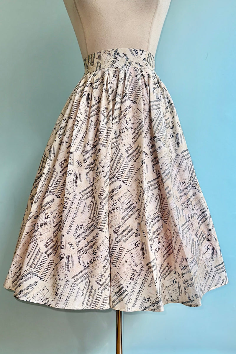 Music Notes Doris Skirt by Retrolicious