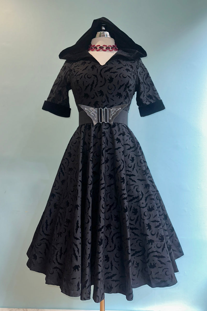 Black Tara Halloween Night Hooded Dress by Banned