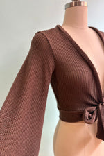Brown Knit Grace Full Sleeve Sweet Sweater by Heart of Haute