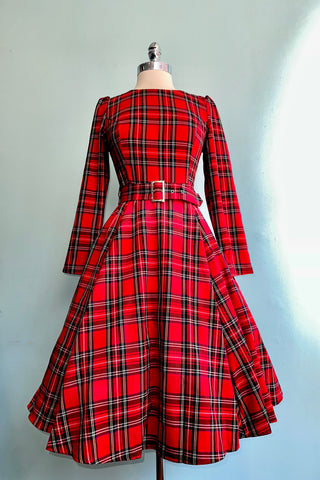 Red Plaid Dress by Hearts & Roses London – Modern Millie