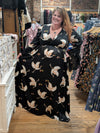 Black Crane Maxi Dress