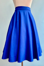Cobalt Blue Jersey Charlotte Skirt by Retrolicious