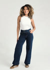 Two Button Wide Leg Petite 28" Jeans by 1822 Denim