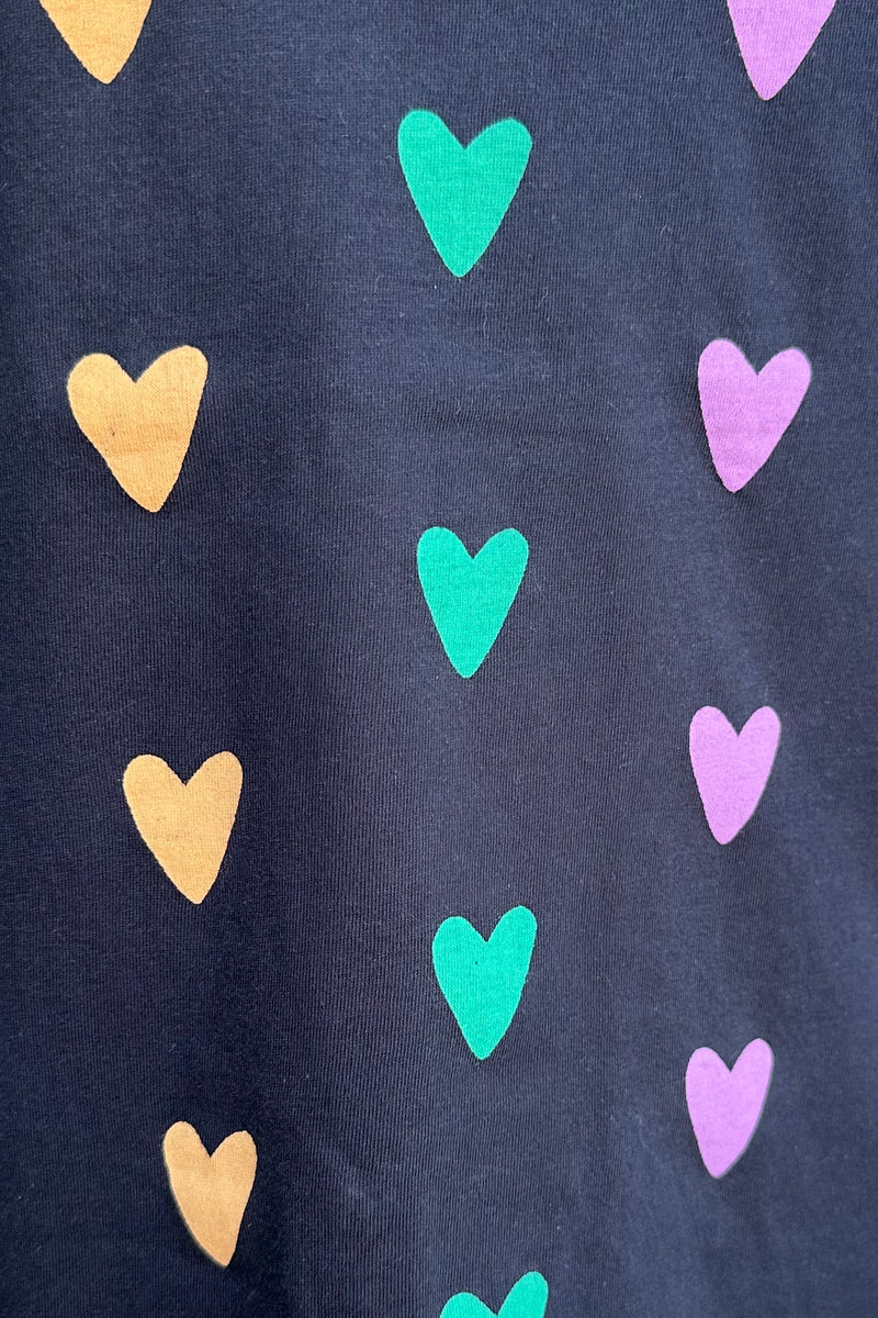 Heart T-Shirt Top in Black by Compania Fantastica