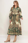 Green and Gold Paisley Maxi Dress