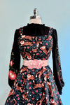 Black Floral Embroidered Long Sleeve Top