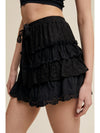 Black Lace Tiered Shorts