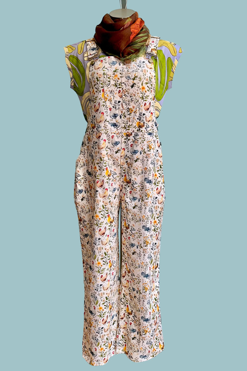 Rooster and Floral Overalls – Modern Millie